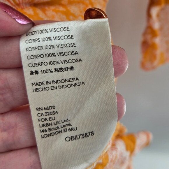 Anthopologie Orange Mia Tiered Boho 3/4 Tunic Top Size Small - Picture 13 of 13